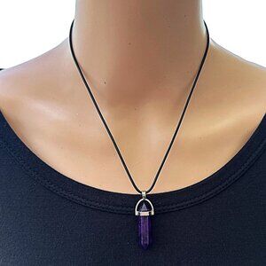 Natural Quartz Chakra Crystal Healing Point Cut Gemstone Amethyst Agate Pendant